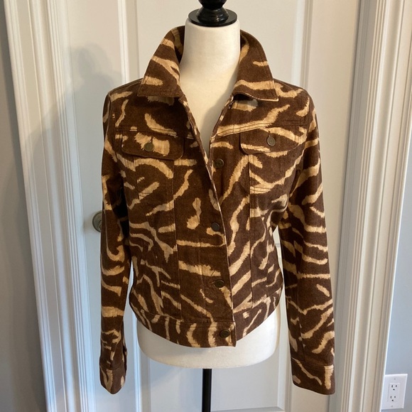 NWOT Ralph Lauren Jean Jacket Brown and Tan. Size Medium. - Picture 1 of 9